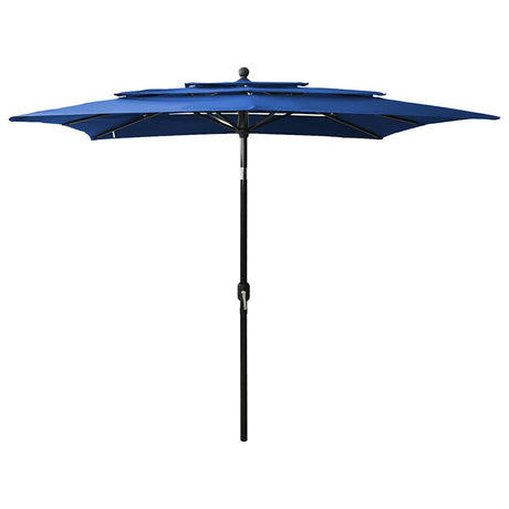 VIDAXL Parasol 3-warstwowy z biegunem aluminiowym 2,5x2,5 M Azure Blue