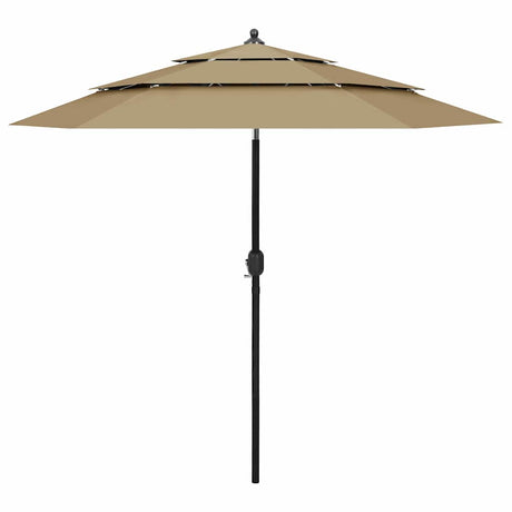 Vidaxl Parasol 3-warstwowy z aluminiowym biegunem 2,5 m taupe