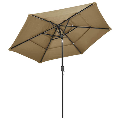 Vidaxl Parasol 3-warstwowy z aluminiowym biegunem 2,5 m taupe