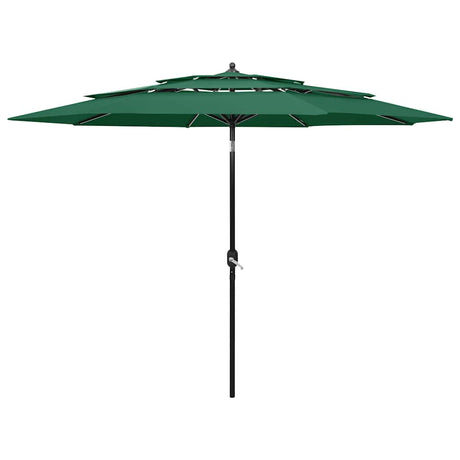 Vidaxl Parasol 3-warstwowy z aluminiowym biegunem 3 m zielonym