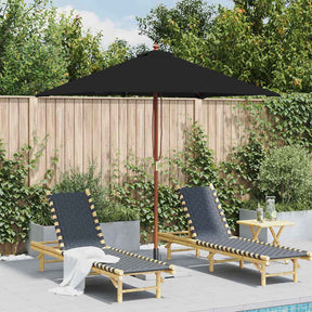 Parasol Vidaxx z drewnianym słupkiem 150x200 cm czarny