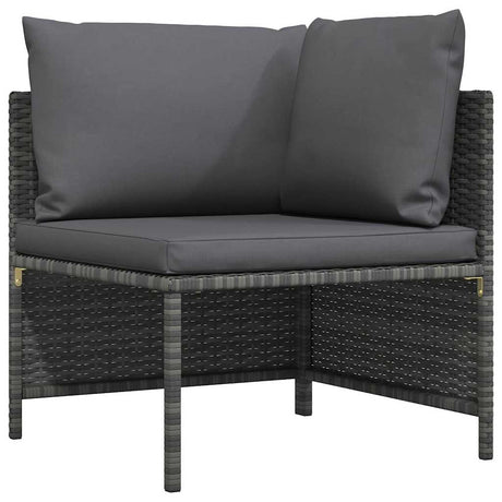 Vidaxl hoekbank sectioneel met kussens poly rattan grijs