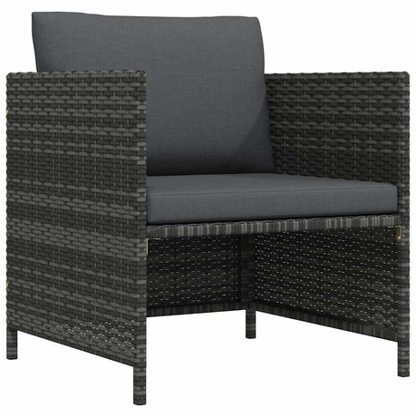 Vidaxl tuinbank met kussens poly rattan grijs