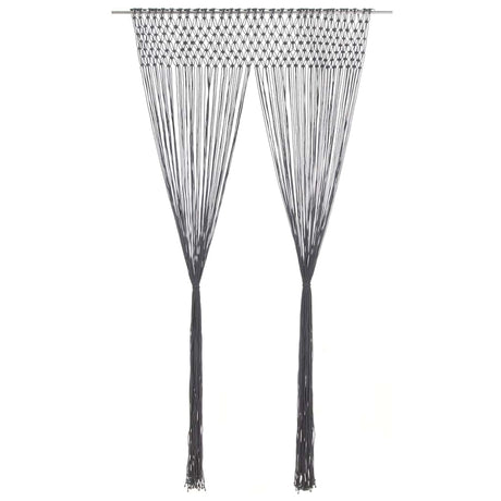 Vidaxl Curtain Macramé 140x240 cm bawełniany antracyt
