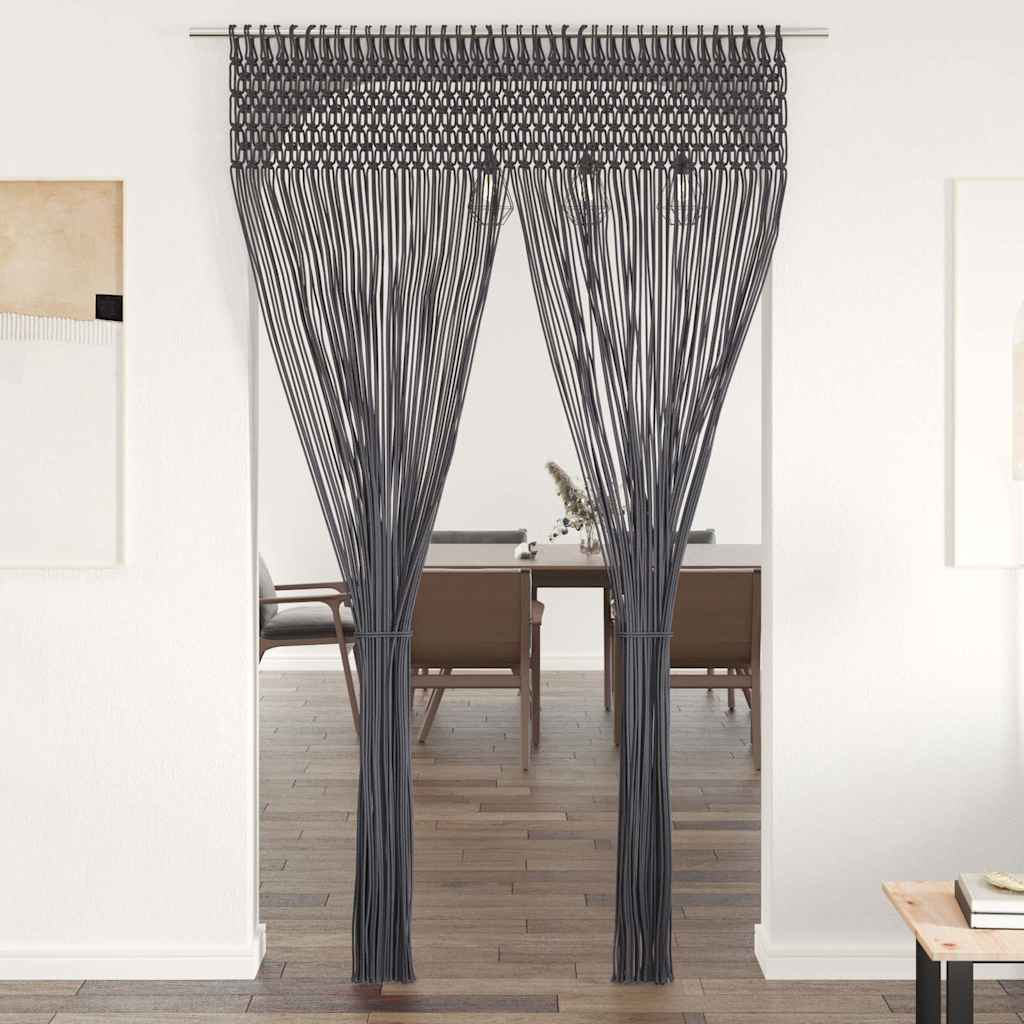 Vidaxl Curtain Macramé 140x240 cm bawełniany antracyt
