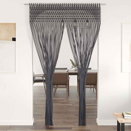 Vidaxl Curtain Macramé 140x240 cm bawełniany antracyt