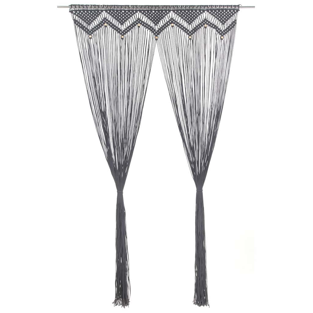 Vidaxl Curtain Macramé 140x240 cm bawełniany antracyt
