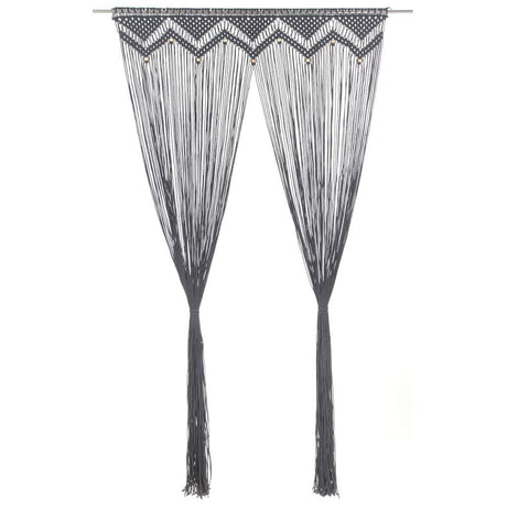 Vidaxl Curtain Macramé 140x240 cm bawełniany antracyt
