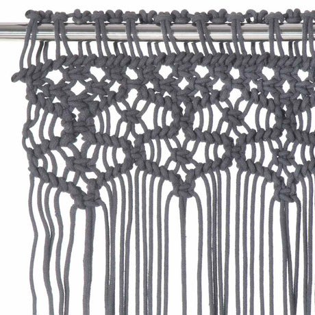 Vidaxl Curtain Macramé 140x240 cm bawełniany antracyt