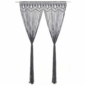 Vidaxl Curtain Macramé 140x240 cm bawełniany antracyt