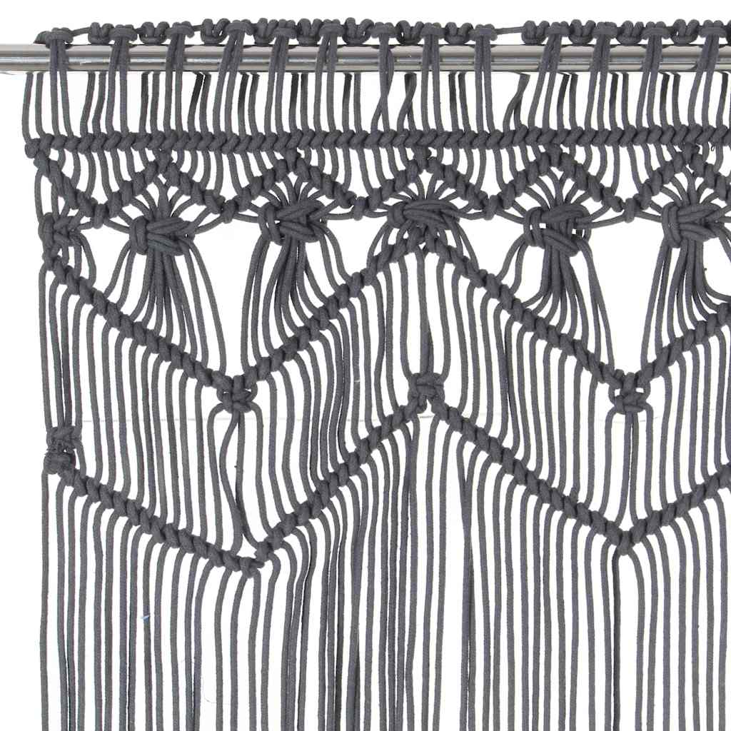 Vidaxl Curtain Macramé 140x240 cm bawełniany antracyt