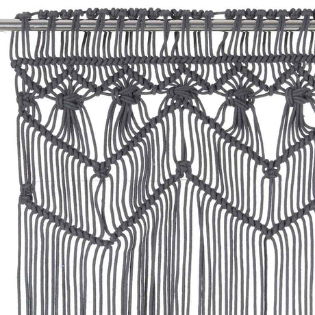 Vidaxl Curtain Macramé 140x240 cm bawełniany antracyt