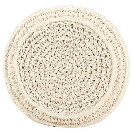 Vidaxl poef macramé handgemaakt 45x30 cm katoen