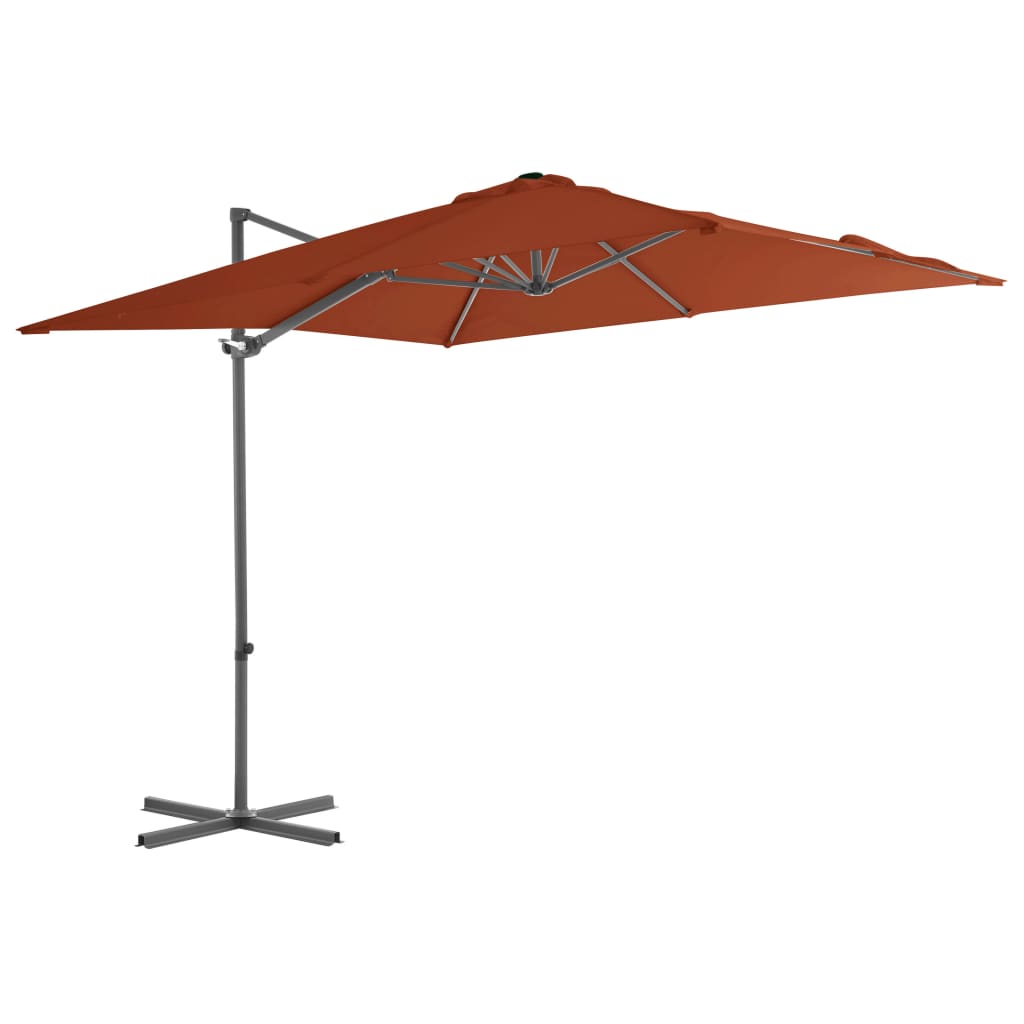 Vidaxl Floating Parasol ze stalowym biegunem 250x250 cm terakotowym -