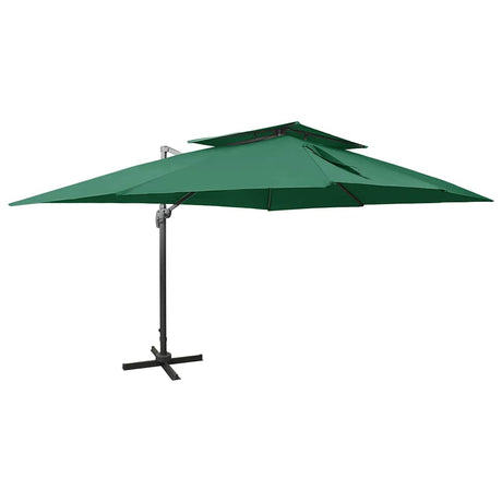 Vidaxl pływający parasol z podwójnym dachem 400x300 cm zielony