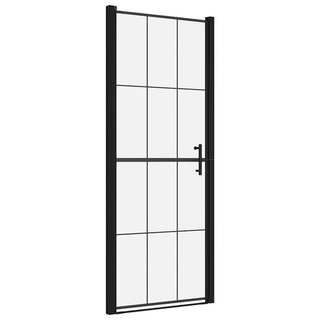Vidaxl Prysznic drzwi 81x195 cm zahartowany szklany czarny