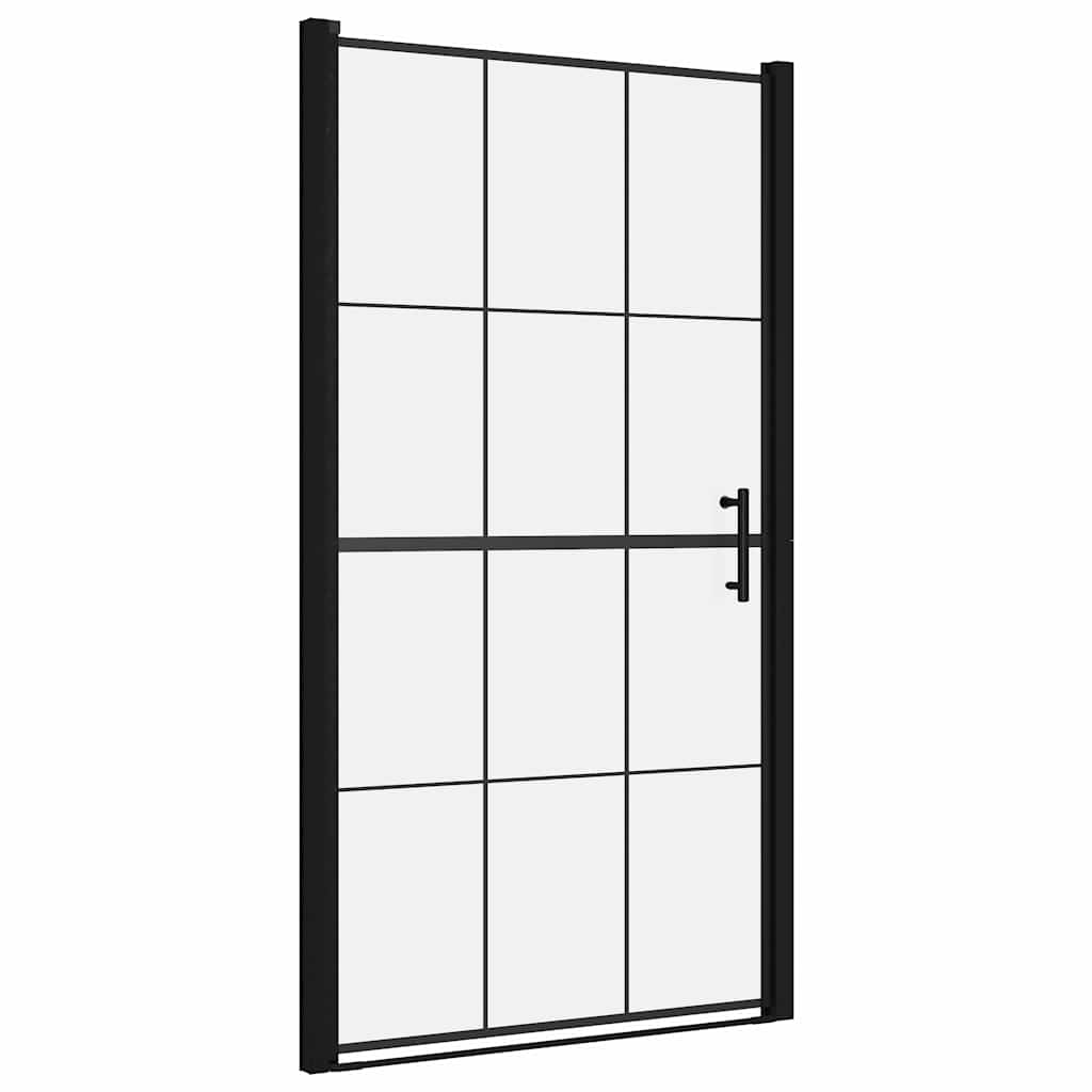 VIDAXL Prysznic drzwi 100x178 cm hartowany szklany czarny