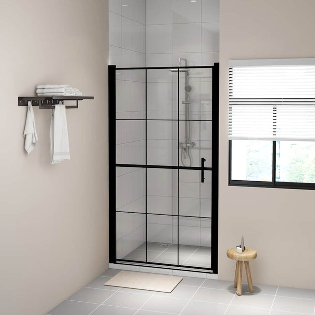 VIDAXL Prysznic drzwi 100x178 cm hartowany szklany czarny