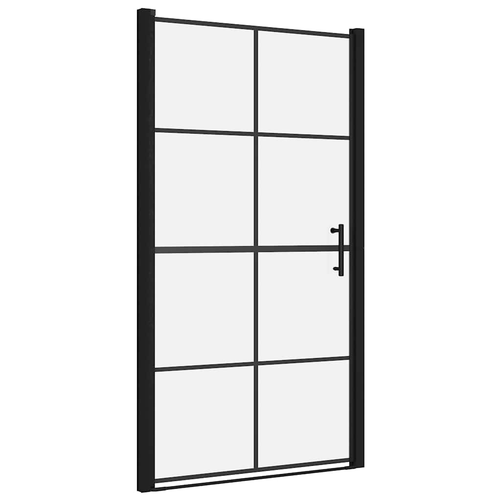 VIDAXL Prysznic drzwi 100x178 cm hartowany szklany czarny