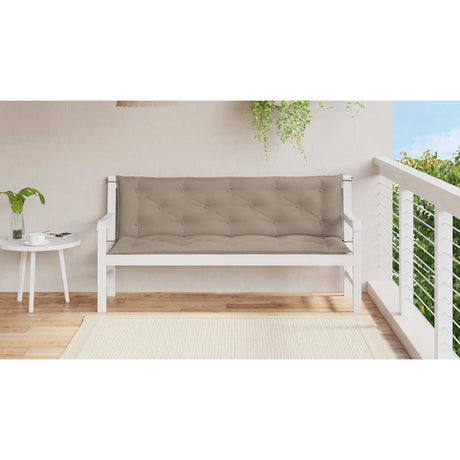 Vidaxl tuinbankkussen 150x(50+50)x7 cm oxford stof taupe