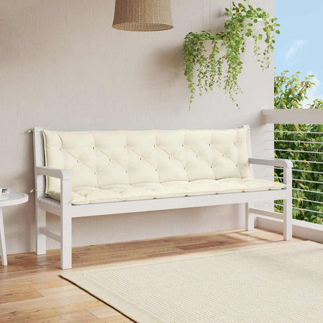 Vidaxl Garden Bench poduszka 200x (50+50) x7 cm Oxford CrèmeWit