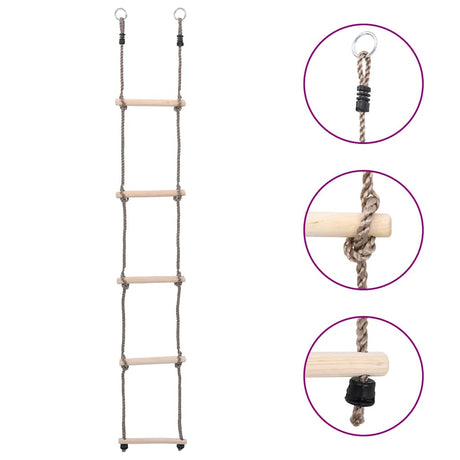 Vidaxl Ladder z 5 sportowymi sosną 210 cm
