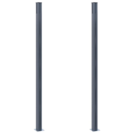 Vidaxl Fence Posts 2 szt. 185 cm aluminium ciemnoszare