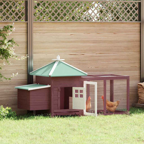 Vidaxl kurczak Coop z Nest Box 190x72x102 Solid Vurenhout Mokka Kolor