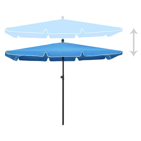 Vidaxl parasol met paal 210x140 cm azuurblauw