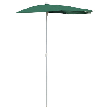 Połówka parasola VidaXL z drążkiem 180x90 cm, zielona