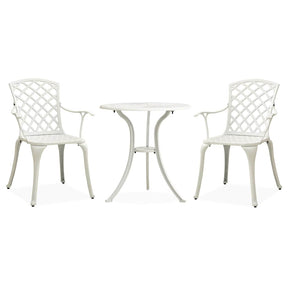 Vidaxl 3-delige bistroset gietaluminium wit