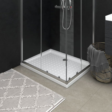 VIDAXL Prysznic z kołkami 90x70x4 cm ABS White