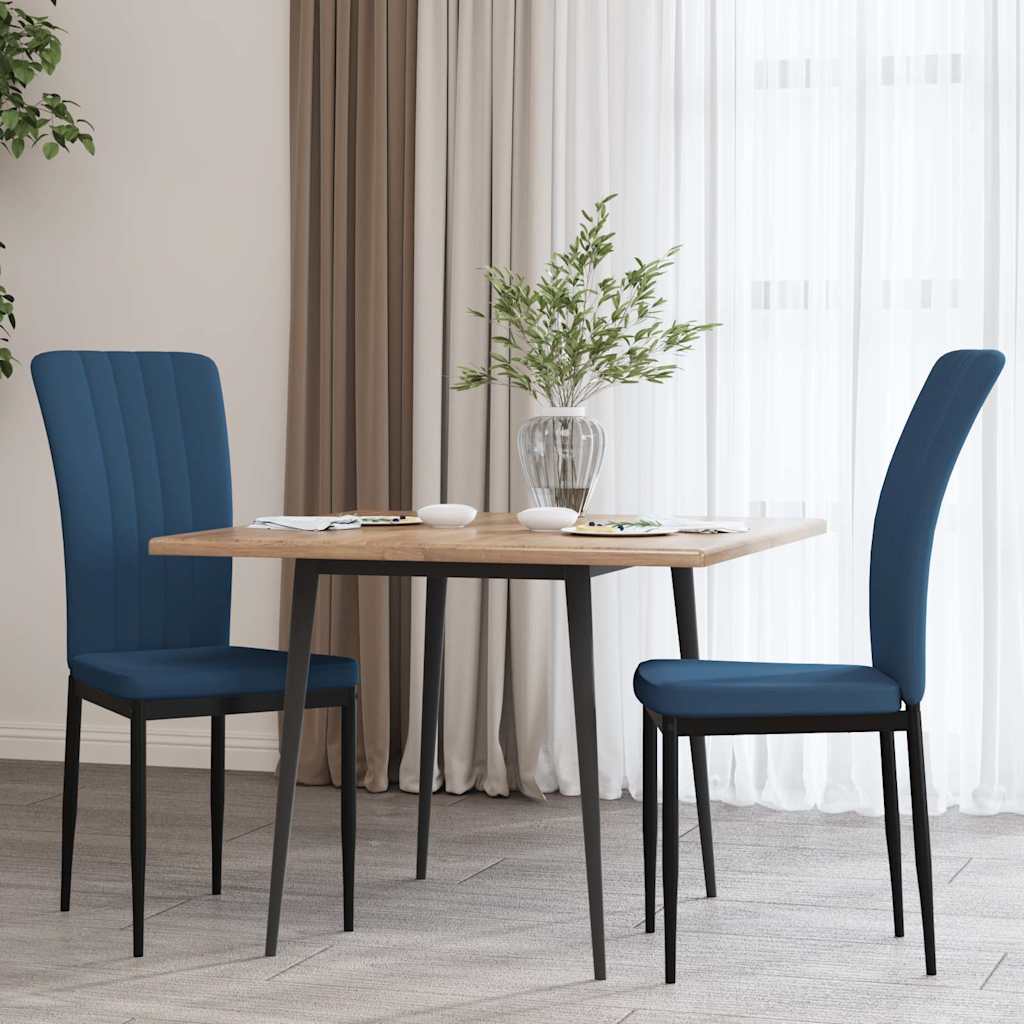 Vidaxl eetkamerstoelen 2 st fluweel blauw