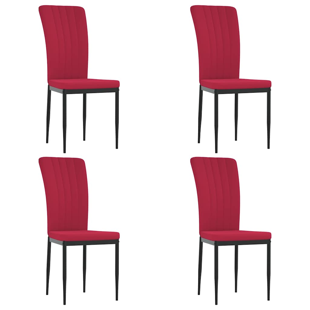 Vidaxl eetkamerstoelen 4 st fluweel wijnrood
