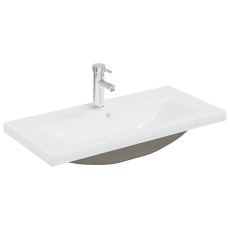 Vidaxl Zbudowany -Washbasin z kranem 81x39x18 cm ceramiczny biały