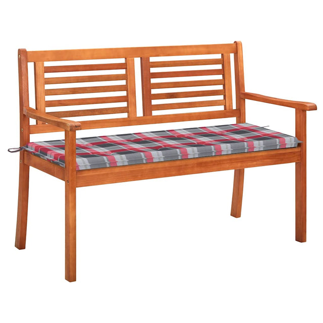 Vidaxl tuinbank 2-zits met kussen 120 cm massief eucalyptushout
