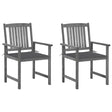Vidaxl tuinstoelen 2 st met kussens massief acaciahout grijs