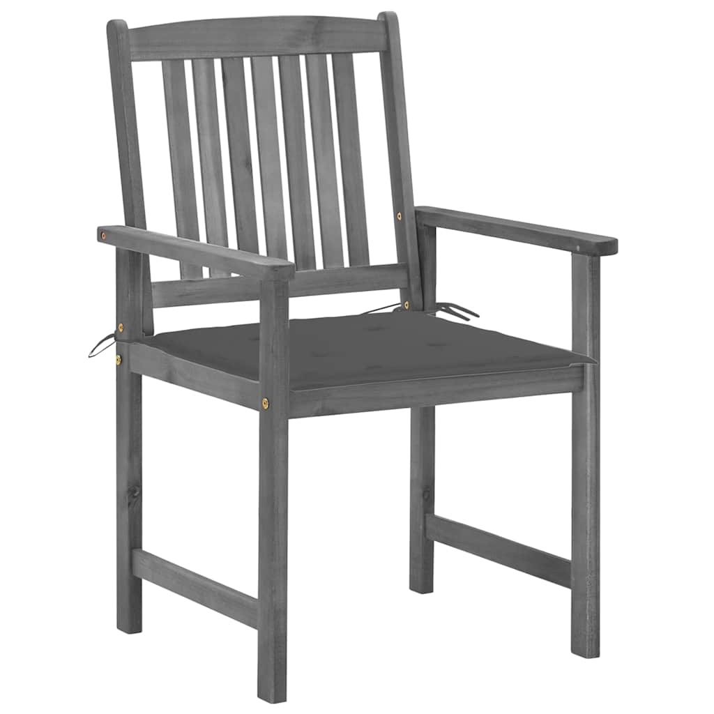 Vidaxl tuinstoelen 2 st met kussens massief acaciahout grijs