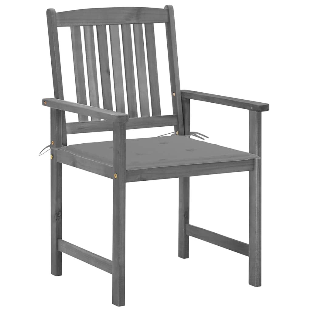 Vidaxl tuinstoelen 2 st met kussens massief acaciahout grijs