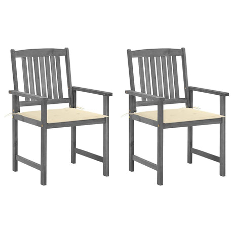Vidaxl tuinstoelen 2 st met kussens massief acaciahout grijs