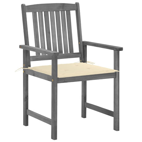 Vidaxl tuinstoelen 2 st met kussens massief acaciahout grijs