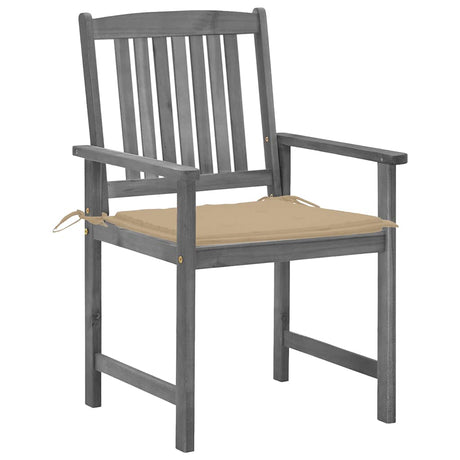 Vidaxl tuinstoelen 2 st met kussens massief acaciahout grijs