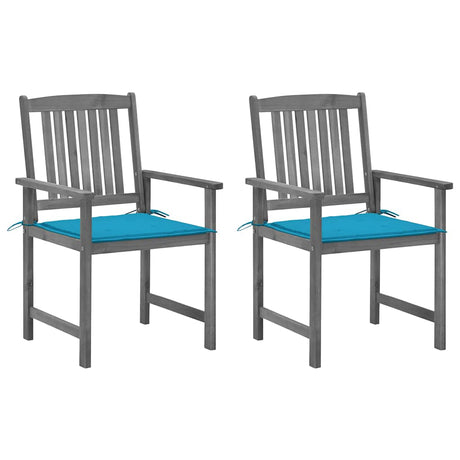 Vidaxl tuinstoelen 2 st met kussens massief acaciahout grijs