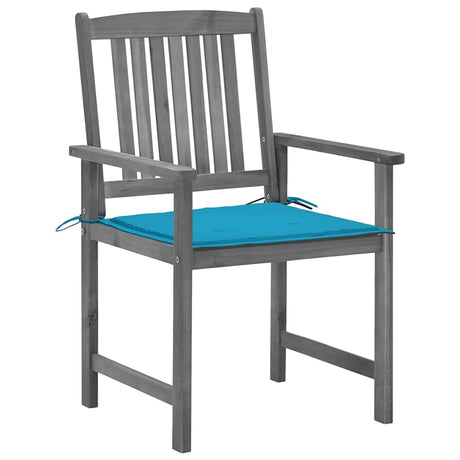 Vidaxl tuinstoelen 2 st met kussens massief acaciahout grijs