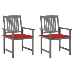 Vidaxl tuinstoelen 2 st met kussens massief acaciahout grijs