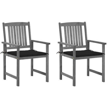 Vidaxl tuinstoelen 2 st met kussens massief acaciahout grijs