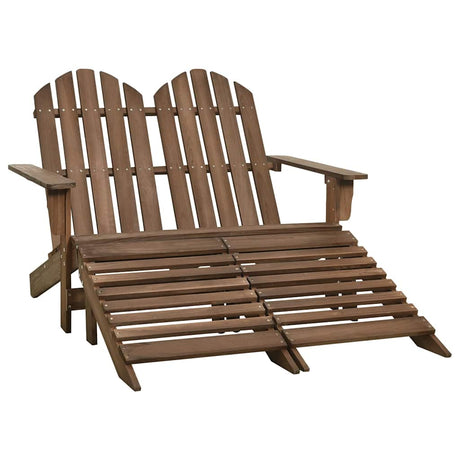 Vidaxl tuinstoel 2-zits adirondack met voetenbank vurenhout bruin