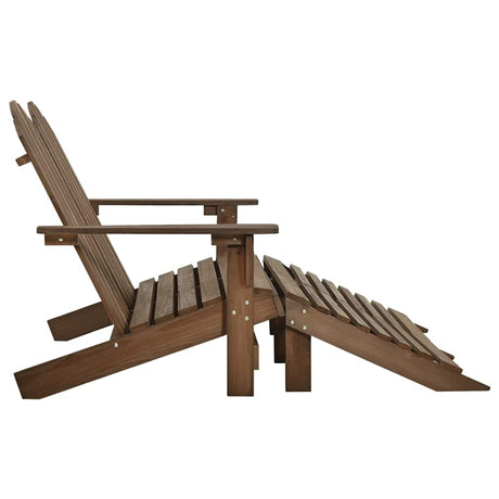 Vidaxl tuinstoel 2-zits adirondack met voetenbank vurenhout bruin