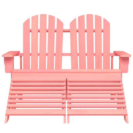 Vidaxl tuinstoel 2-zits adirondack met voetenbank vurenhout roze