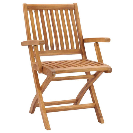 Vidaxl inklapbare stoelen 2 st met rode kussens massief teakhout